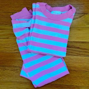 COPY - Size 4T Hannah Andersson Pink and White Stripe Pajamas